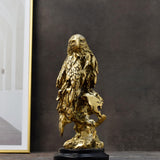 Maxbell Resin Eagle Statue Bird Figurine Ornament for Desktop Decoration Collectible Aureate