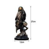 Maxbell Resin Eagle Statue Bird Figurine Ornament for Desktop Decoration Collectible Black
