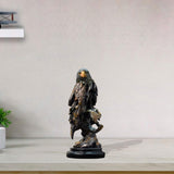Maxbell Resin Eagle Statue Bird Figurine Ornament for Desktop Decoration Collectible Black