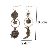 Maxbell Vintage Pendant Earrings Mythology Irregular Asymmetric for Girls Wife