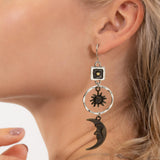 Maxbell Vintage Pendant Earrings Mythology Irregular Asymmetric for Girls Wife