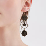 Maxbell Vintage Pendant Earrings Mythology Irregular Asymmetric for Girls Wife