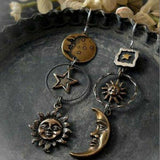 Maxbell Vintage Pendant Earrings Mythology Irregular Asymmetric for Girls Wife