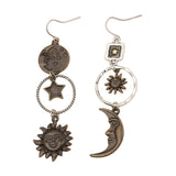 Maxbell Vintage Pendant Earrings Mythology Irregular Asymmetric for Girls Wife