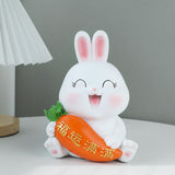 Maxbell Decorative Rabbit Piggy Bank Statue Chinese Style Decoration Kids Home