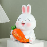 Maxbell Decorative Rabbit Piggy Bank Statue Chinese Style Decoration Kids Home