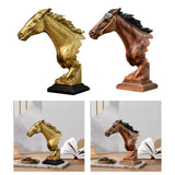 Maxbell Horse Head Statue Gifts Crafts Resin for TV Cabinet Office Desktop Ornament Aureate