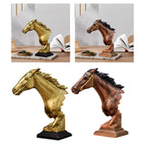Maxbell Horse Head Statue Gifts Crafts Resin for TV Cabinet Office Desktop Ornament Aureate