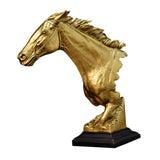 Maxbell Horse Head Statue Gifts Crafts Resin for TV Cabinet Office Desktop Ornament Aureate