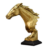 Maxbell Horse Head Statue Gifts Crafts Resin for TV Cabinet Office Desktop Ornament Aureate