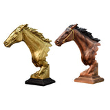 Maxbell Horse Head Statue Gifts Crafts Resin for TV Cabinet Office Desktop Ornament Aureate