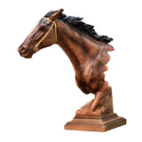 Maxbell Horse Head Statue Gifts Crafts Resin for TV Cabinet Office Desktop Ornament Brown