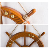 Maxbell Boat Steering Wheel Wood Ship Wheel for Coastal Theme Decoration
