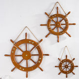 Maxbell Boat Steering Wheel Wood Ship Wheel for Coastal Theme Decoration