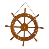 Maxbell Boat Steering Wheel Wood Ship Wheel for Coastal Theme Decoration