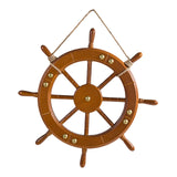 Maxbell Boat Steering Wheel Wood Ship Wheel for Coastal Theme Decoration