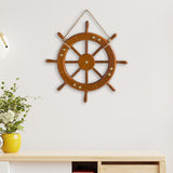 Maxbell Boat Steering Wheel Wood Ship Wheel for Coastal Theme Decoration