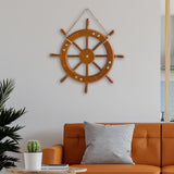 Maxbell Boat Steering Wheel Wood Ship Wheel for Coastal Theme Decoration