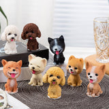 Maxbell 8x Cute Shaking Head Dog Bobblehead Dog Nodding Dog for Bedroom Office Decor