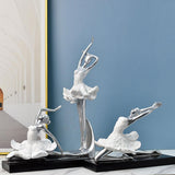 Maxbell Nordic Style Ballet Dancer Arts Decoration Elegant for Entrance Shelf Gifts Style C White