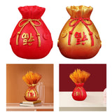Maxbell Chinese Flower Vase Resin Flower Pot New Year Party Home Plant Planter Decor Red