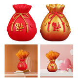 Maxbell Chinese Flower Vase Resin Flower Pot New Year Party Home Plant Planter Decor Red