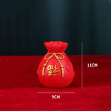 Maxbell Chinese Flower Vase Resin Flower Pot New Year Party Home Plant Planter Decor Red