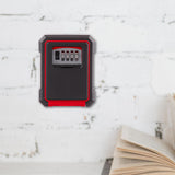 Maxbell Key Storage Lock Box 4 Digit Password Key Storage Case Wall Mounted for Home Red
