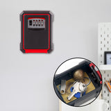 Maxbell Key Storage Lock Box 4 Digit Password Key Storage Case Wall Mounted for Home Red