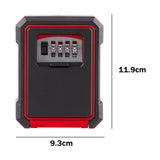 Maxbell Key Storage Lock Box 4 Digit Password Key Storage Case Wall Mounted for Home Red