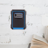 Maxbell Key Storage Lock Box 4 Digit Password Key Storage Case Wall Mounted for Home Blue