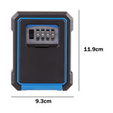 Maxbell Key Storage Lock Box 4 Digit Password Key Storage Case Wall Mounted for Home Blue