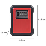 Maxbell Portable Key Storage Lock Box 4 Digit Password Key Storage Case for House Red