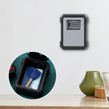Maxbell Portable Key Storage Lock Box 4 Digit Password Key Storage Case for House Gray