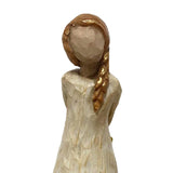 Maxbell lady Statue Figurine Desktop Resin Girl Bedroom Cabinet Wedding White