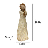Maxbell lady Statue Figurine Desktop Resin Girl Bedroom Cabinet Wedding White