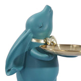Maxbell Chinese Style Rabbit Figurine Storage Tray Easter Gifts Entrance Key Holder green standing