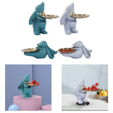 Maxbell Chinese Style Rabbit Figurine Storage Tray Easter Gifts Entrance Key Holder green standing