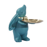 Maxbell Chinese Style Rabbit Figurine Storage Tray Easter Gifts Entrance Key Holder green standing
