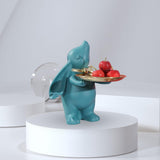 Maxbell Chinese Style Rabbit Figurine Storage Tray Easter Gifts Entrance Key Holder green standing