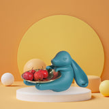 Maxbell Chinese Style Rabbit Figurine Storage Tray Easter Gifts Entrance Key Holder green sitting