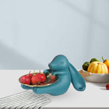 Maxbell Chinese Style Rabbit Figurine Storage Tray Easter Gifts Entrance Key Holder green sitting