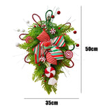 Maxbell Winter Christmas Teardrop Wreath with Bow for Party Festival Xmas Decoration StyleA