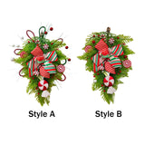 Maxbell Winter Christmas Teardrop Wreath with Bow for Party Festival Xmas Decoration StyleA