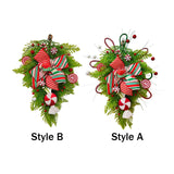 Maxbell Winter Christmas Teardrop Wreath with Bow for Party Festival Xmas Decoration StyleA