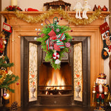 Maxbell Winter Christmas Teardrop Wreath with Bow for Party Festival Xmas Decoration StyleA