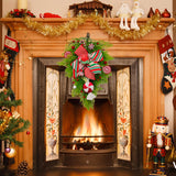 Maxbell Winter Christmas Teardrop Wreath with Bow for Party Festival Xmas Decoration StyleB