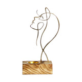 Maxbell Looking up Women Face Figures Statue Incense Burner Human Sculptures for Home Aureate