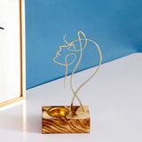Maxbell Looking up Women Face Figures Statue Incense Burner Human Sculptures for Home Aureate