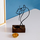 Maxbell Looking up Women Face Figures Statue Incense Burner Human Sculptures for Home Black